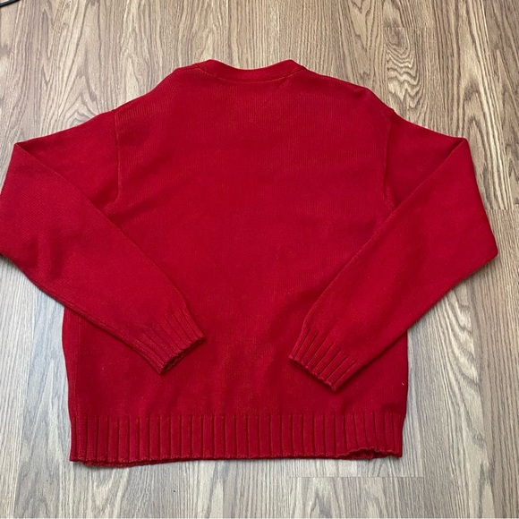 Vintage Tommy Hilfiger Men Size XL Knit Sweater Pullover Red Cotton - Picture 3 of 11